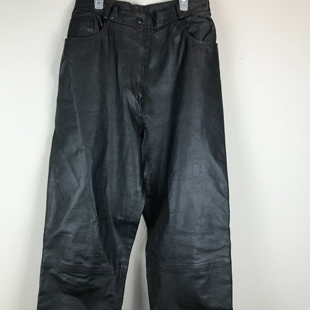 Women's black leather Styleworks Pants Size 12